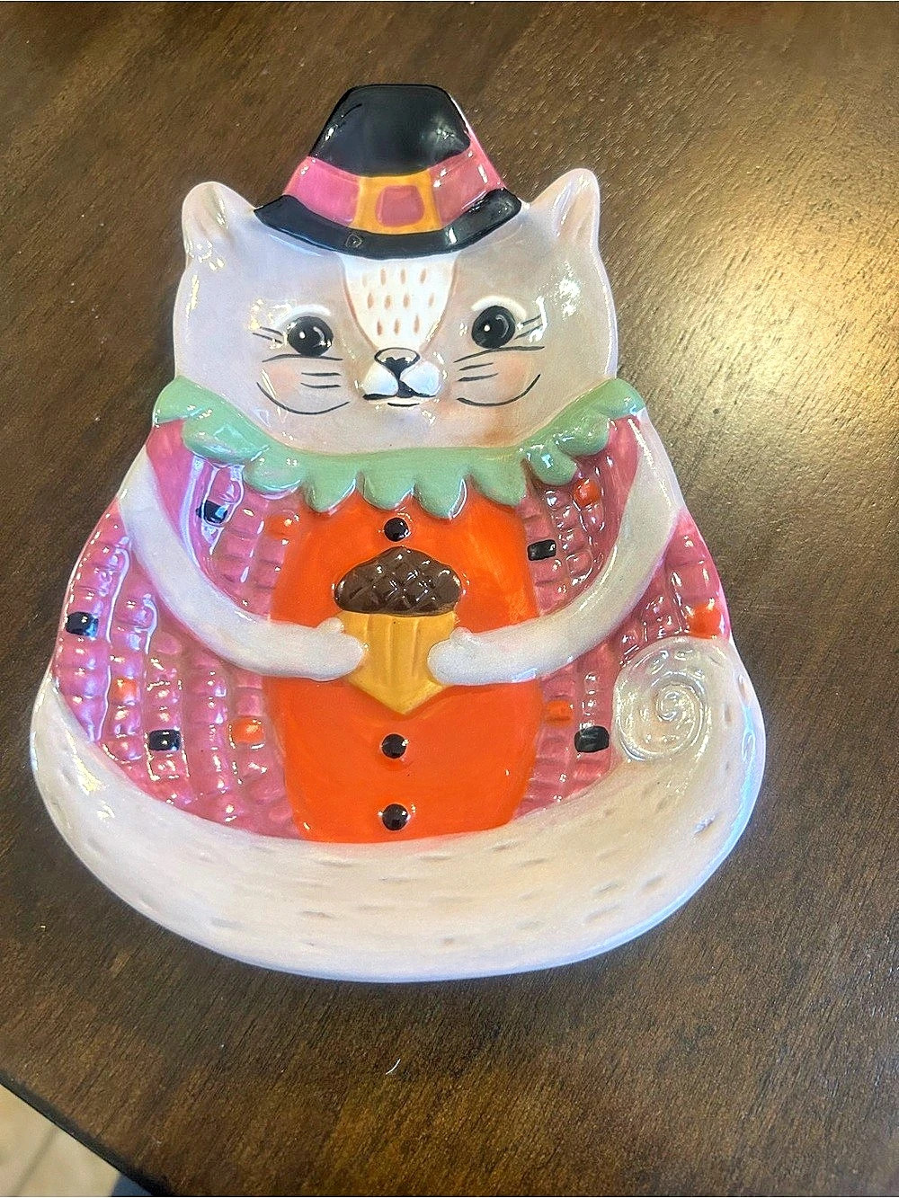 Transpac Johanna Parker Fall Harvest Critters Squirrel Appetizer Plate Trinket D